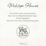 Namenskissen rosa bestickt mit Hase, personalisierbar