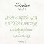 Schriftart 1 für das personalisierte Namenskissen