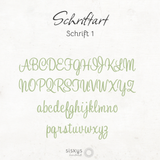 Schriftart 1 für das personalisierte Namenskissen