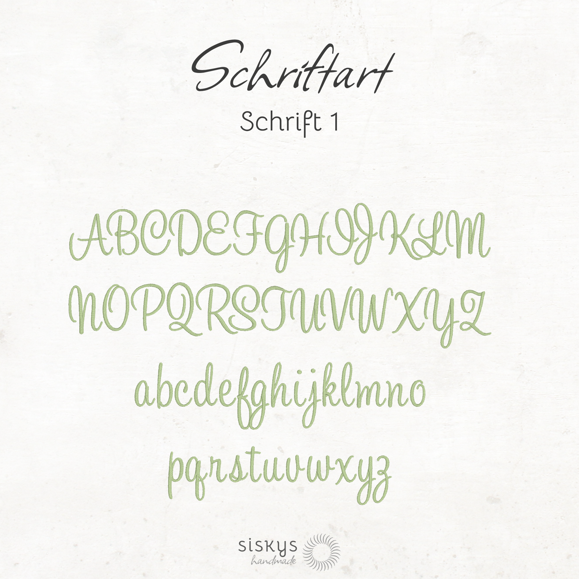 Schriftart 1 für das personalisierte Namenskissen