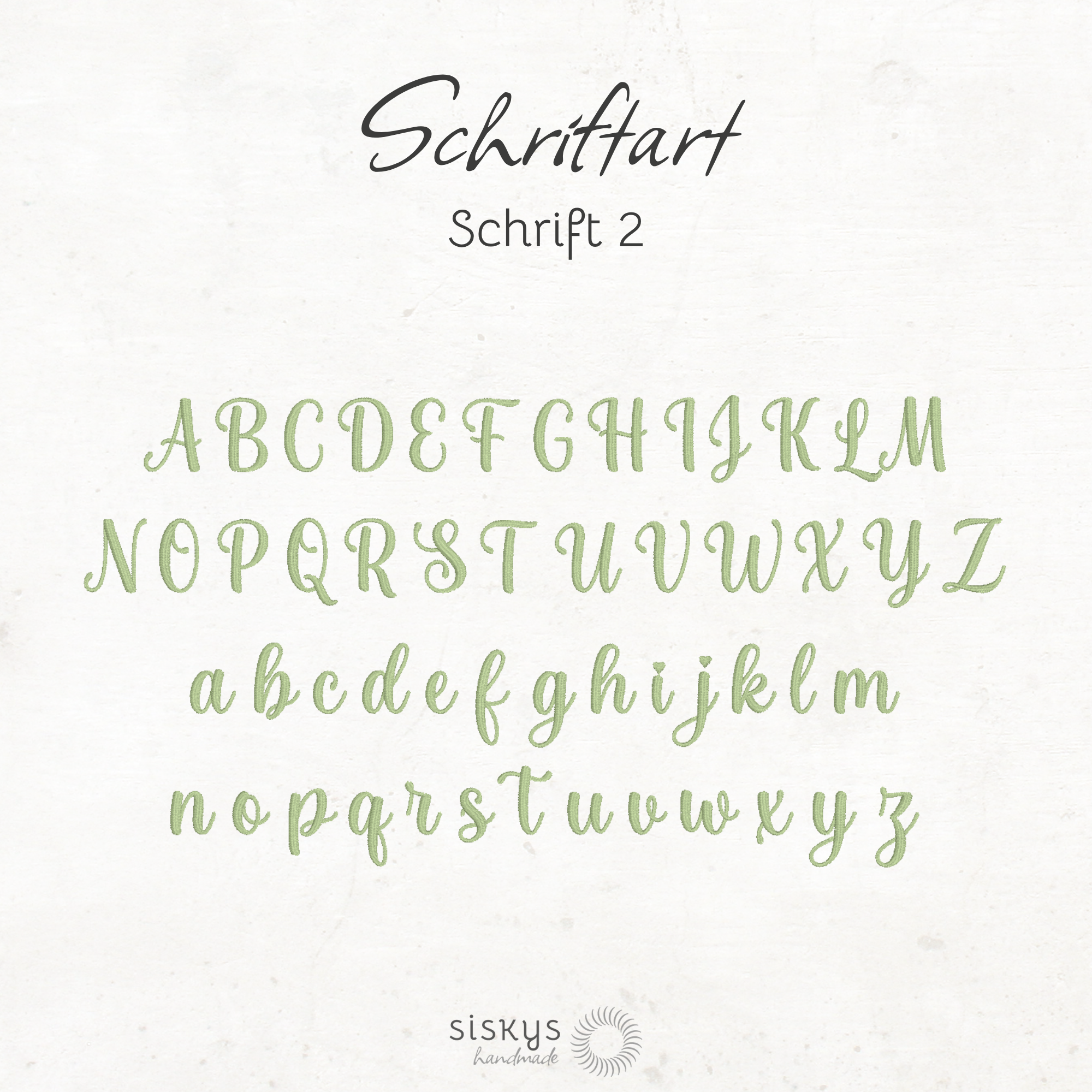 Schriftart 2 für das personalisierte Namenskissen