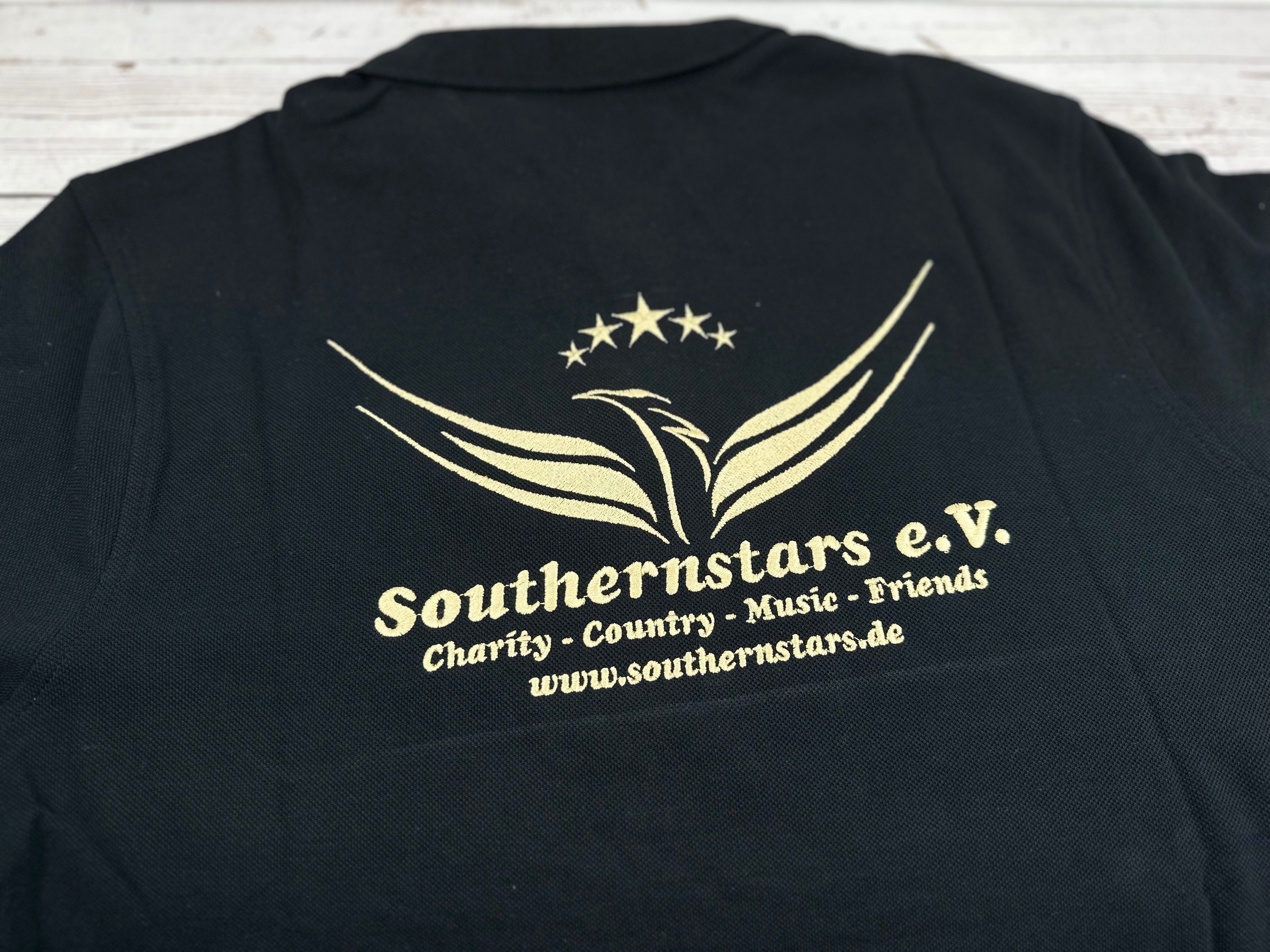 Poloschirt bestickt mit Logo auf dem Rücken