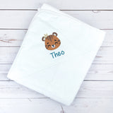 Kapuzenhandtuch bestickt mit Tiger, personalisierbar, 75 x 75 cm