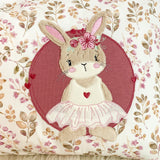 Namenskissen bestickt mit Hase , Größe 30x50 cm, inkl. Federfüllkissen