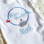 Babybody bestickt mit Name, kleines Wunder, maritim, Wal, Schiff